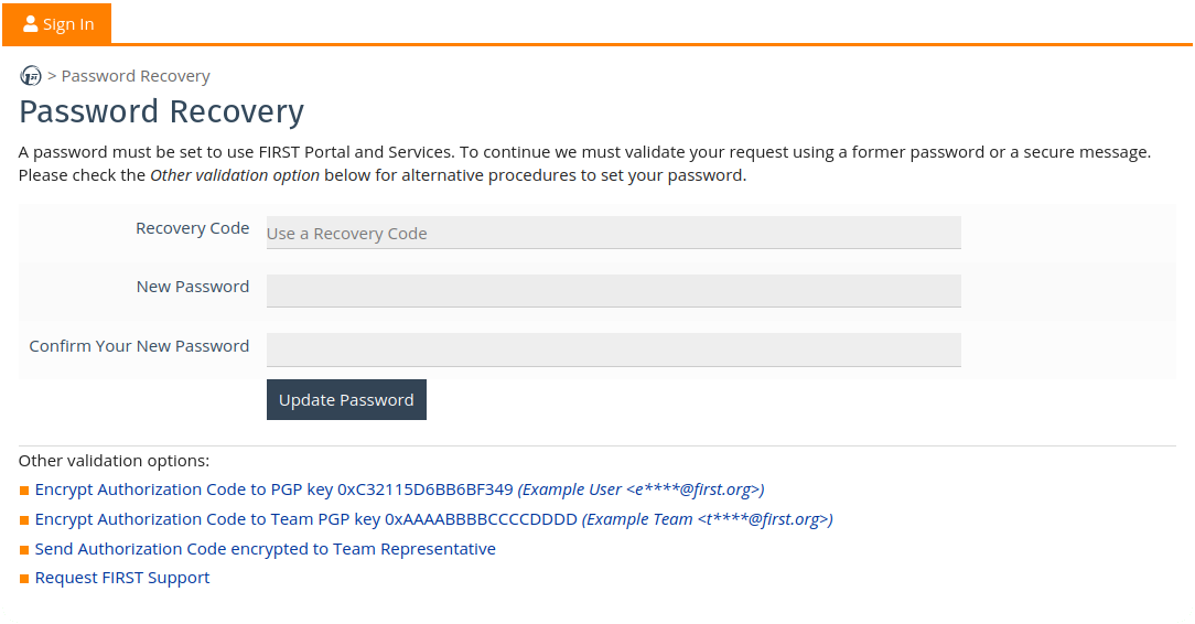 Password Recovery