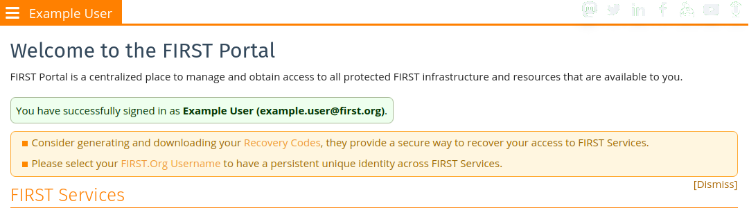 Sign In to FIRST Portal