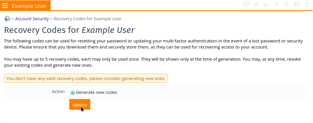 Recovery Codes